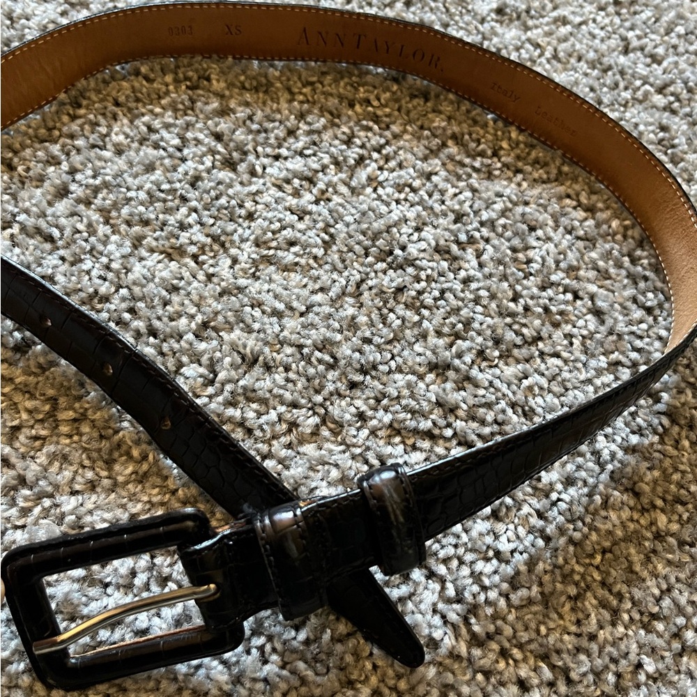 Ann Taylor Black Italy Leather Belt